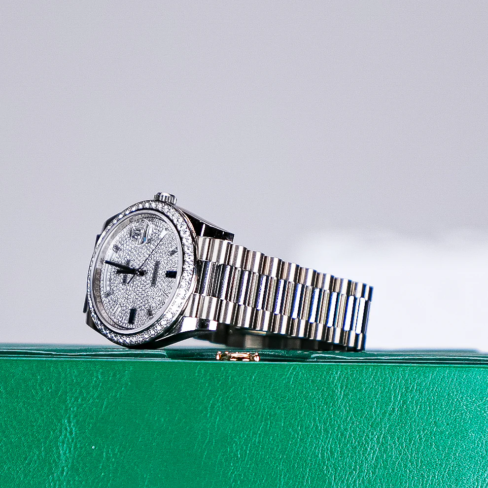 2021 Rolex DayDate Pave Diamond 228349RBr - Image 7