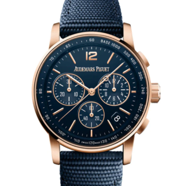 Audemars Piguet Code 11.59 41mm Lacquered Blue Dial Rose Gold Blue Strap 26393OR.OO.A027KB.01