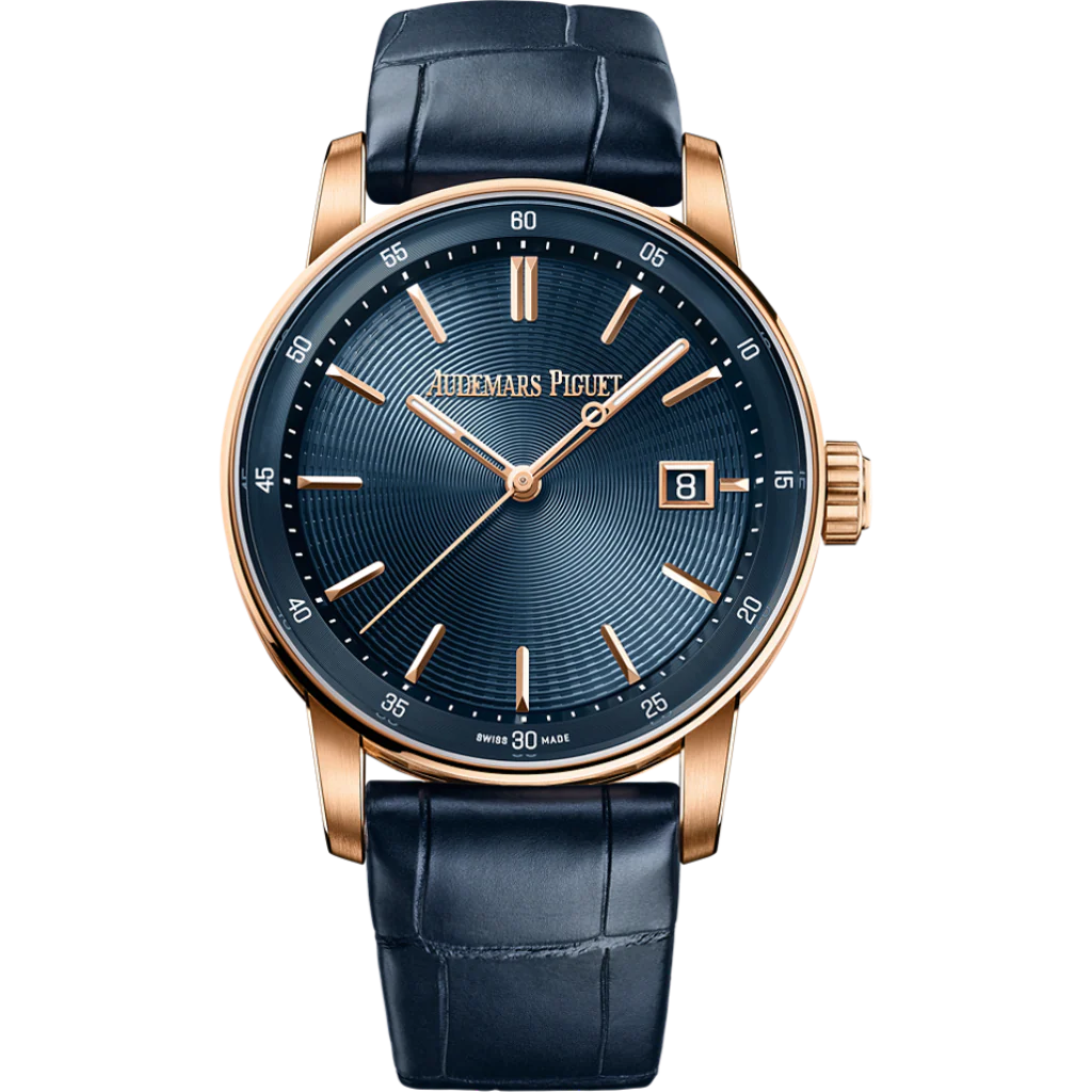 Audemars Piguet Code 11.59 by Audemars Piguet Selfwinding 38 mm Blue Dial 18-Carat Pink Gold Strap 77410OR.OO.A342CR.01