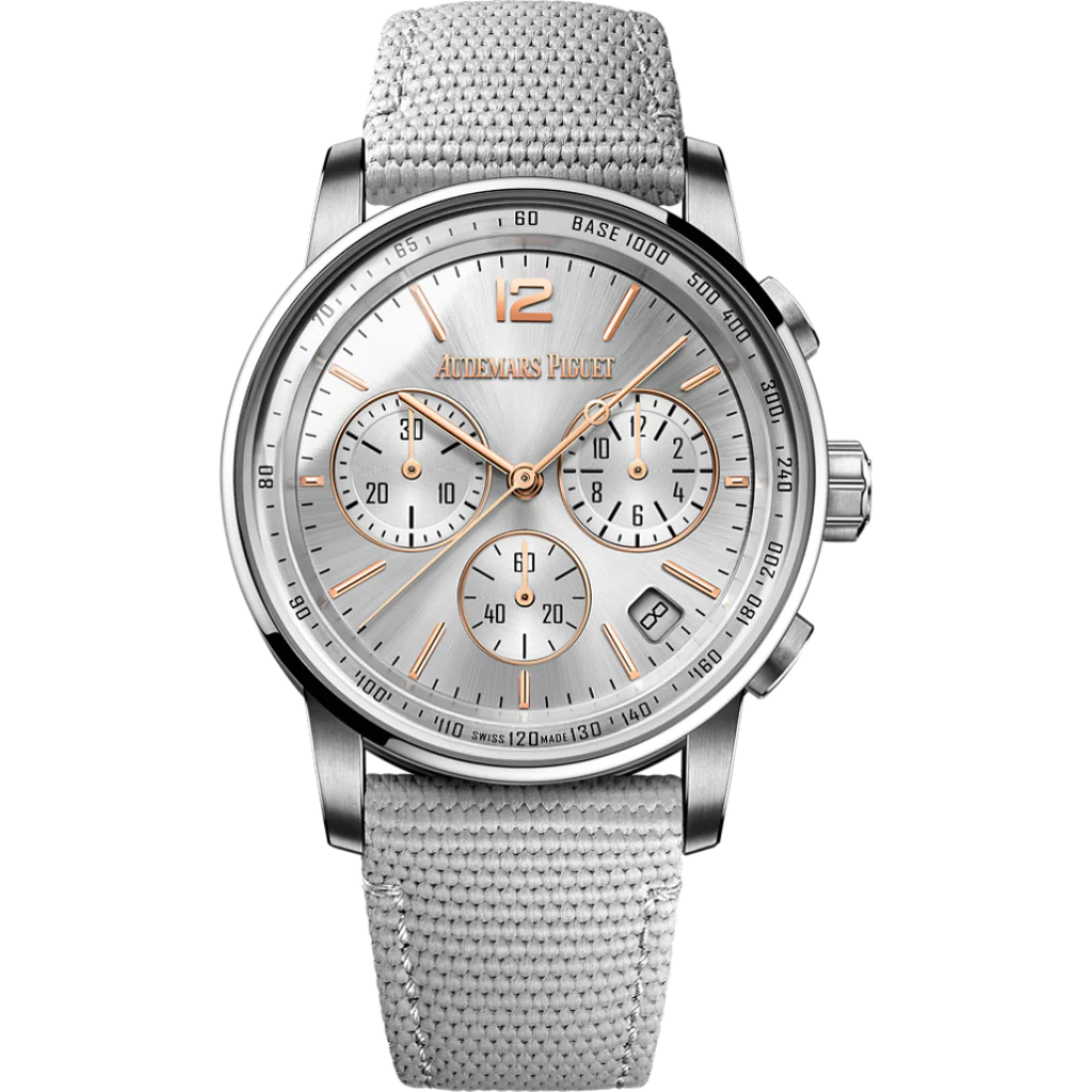 Audemars Piguet Code 11.59 by Audemars Piguet Selfwinding Chronograph 41 mm Grey Dial 18-Carat Pink Gold Rubber-Coated Strap 26393CR.OO.A008KB.01