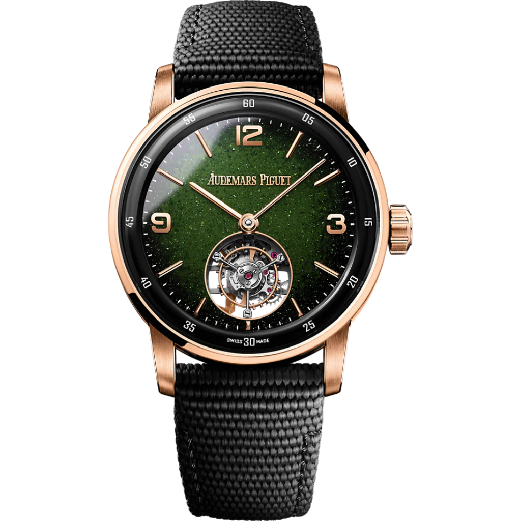 Audemars Piguet Code 11.59 by Audemars Piguet Selfwinding Flying Tourbillon 41 mm Green Dial Ceramic Rubber-Coated Strap 26396NR.OO.D002KB.01