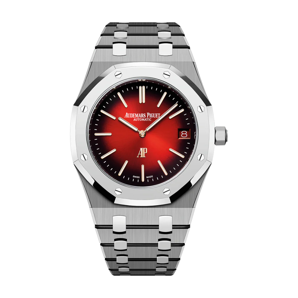 Audemars Piguet Royal Oak _x0093_Jumbo_x0094_ Extra-Thin 39 mm Burgundy Dial Titanium Bracelet 16202XT.OO.1240XT.01
