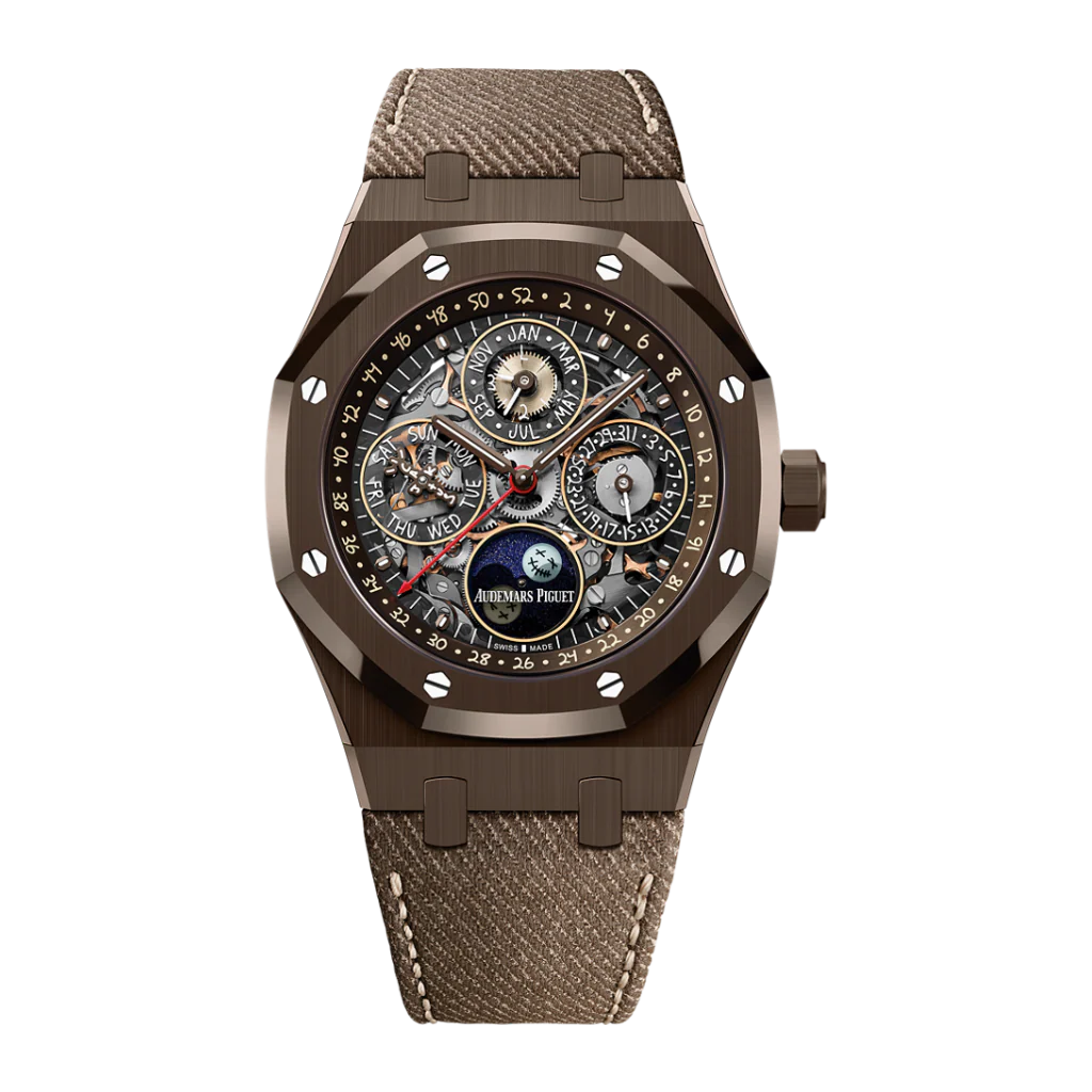 Audemars Piguet Royal Oak Perpetual Calendar Openworked "Cactus Jack" 41 mm Transparent Dial Brown Ceramic Strap 26585CM.OO.D301VE.01