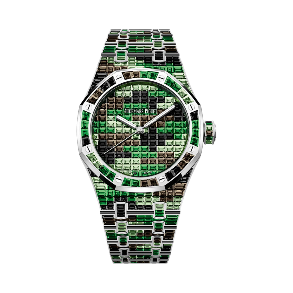 Audemars Piguet Royal Oak Selfwinding 41 mm Diamond Paved Dial 18-Carat White Gold Bracelet 15514BC.YY.1284BC.02