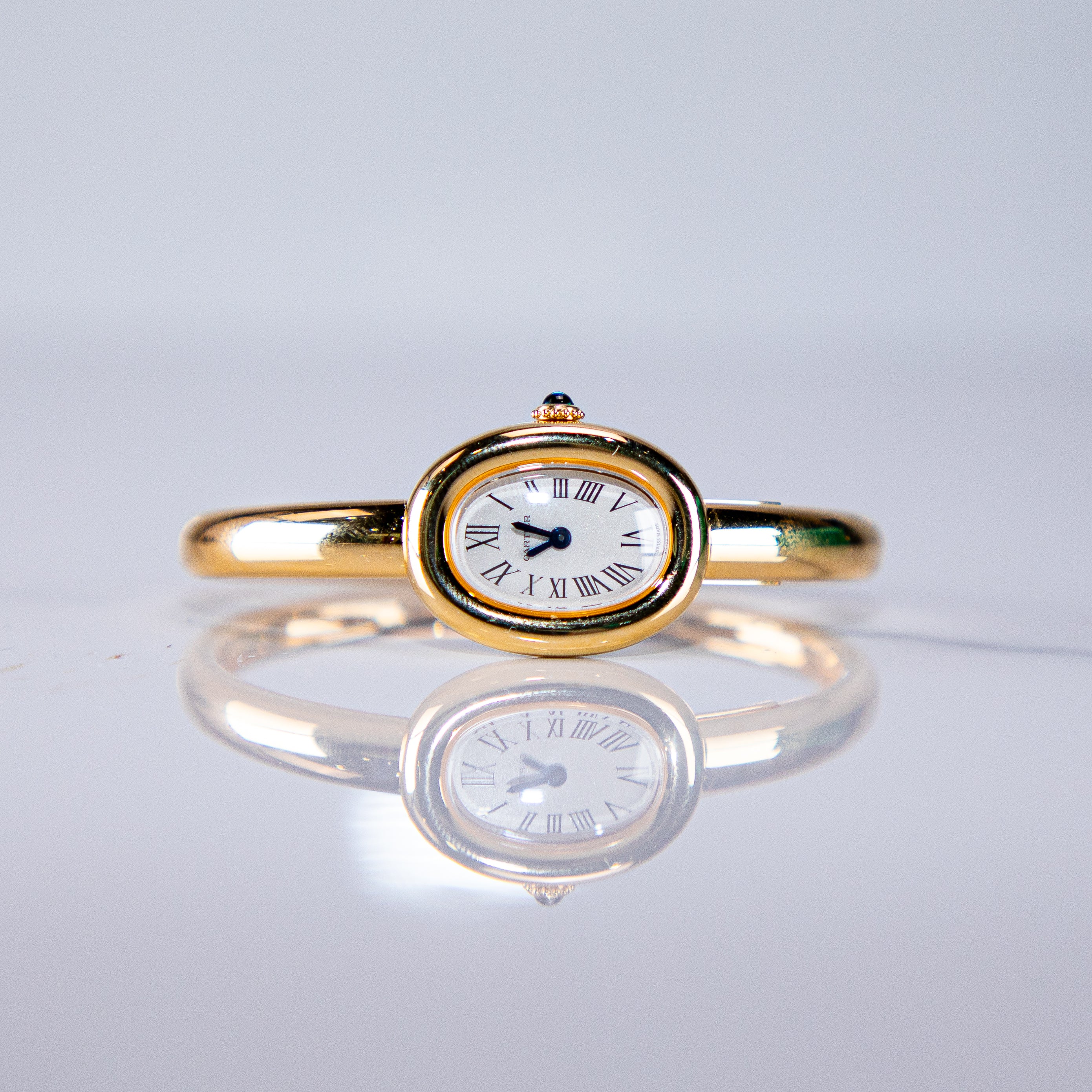 Cartier Baignoire Mini 24.6 mm x 18.7 mm Silver Dial 18k Yellow Gold Bracelet WGBA0044 - Image 7