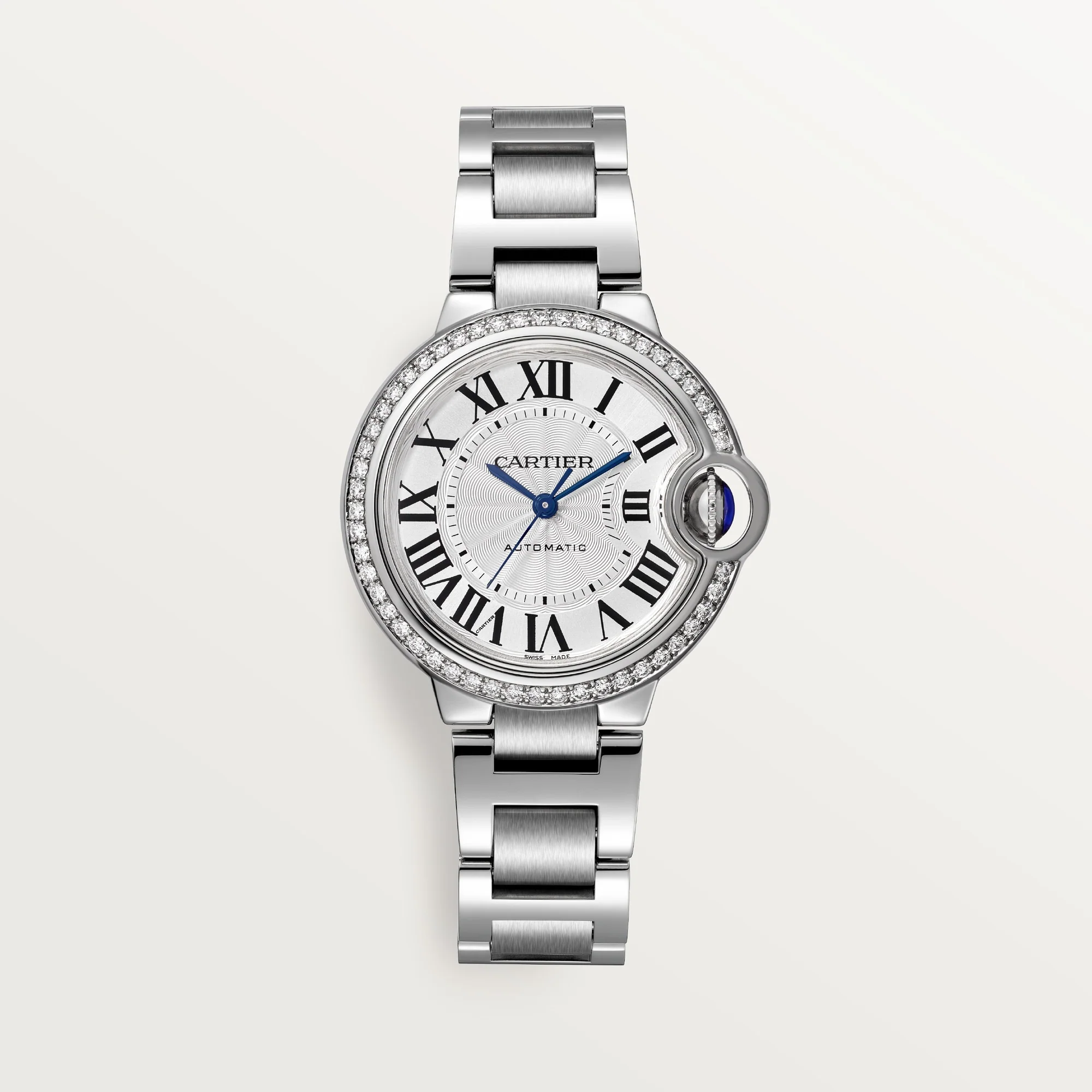 Cartier Ballon Bleu 33 mm Steel Silver Dial Bracelet W4BB0023