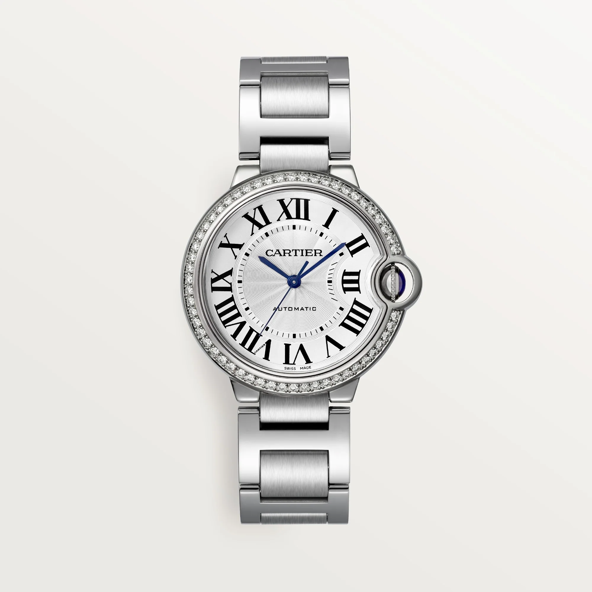 Cartier Ballon Bleu 36 mm Steel Silver Dial Bracelet W4BB0024
