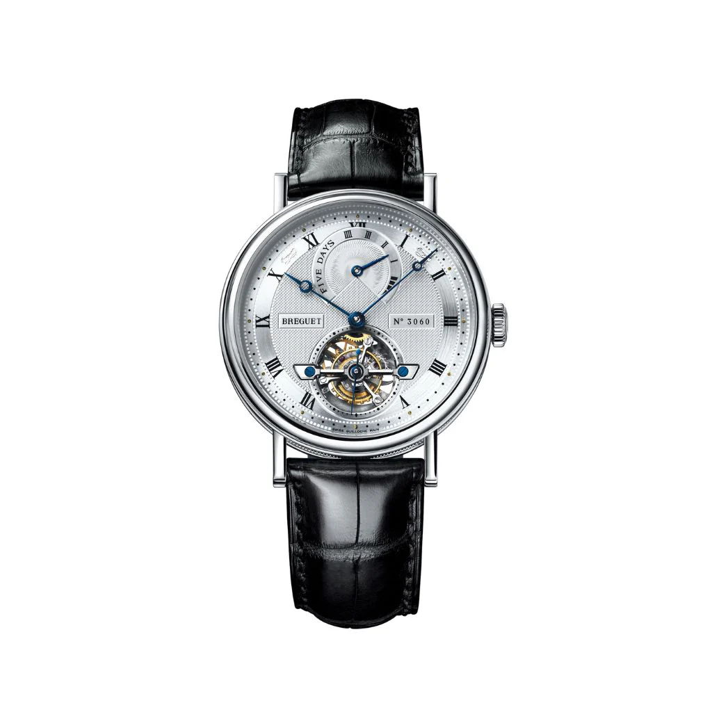 Breguet Classique 39 mm Silver Dial Platinum Black Leather Strap 5317PT/12/9V6