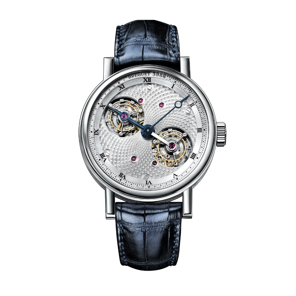 Breguet Classique 44 mm Silver Dial Platinum Black Leather Strap 5347PT/11/9ZU