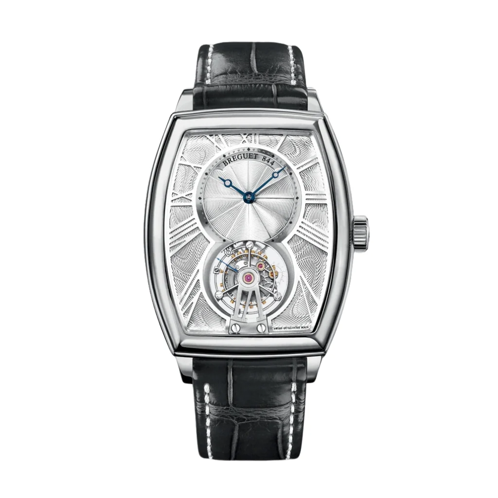 Breguet Héritage 42 x 35 mm Silver Dial Platinum Black Leather Strap 5497PT/12/9V6