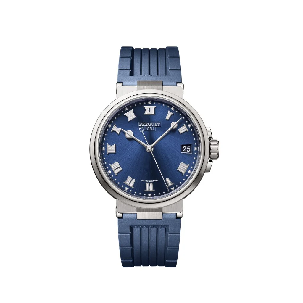 Breguet Marine 40 mm Blue Dial Titanium Blue Rubber Strap 5517TI/Y1/5ZU