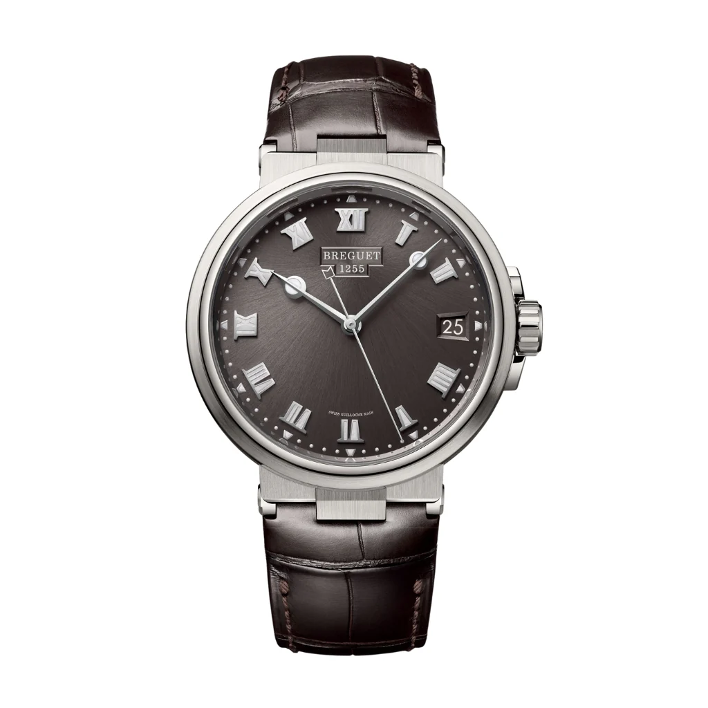 Breguet Marine 40 mm Dark Grey Dial Titanium Dark Grey Leather Strap 5517TI/G2/9ZU