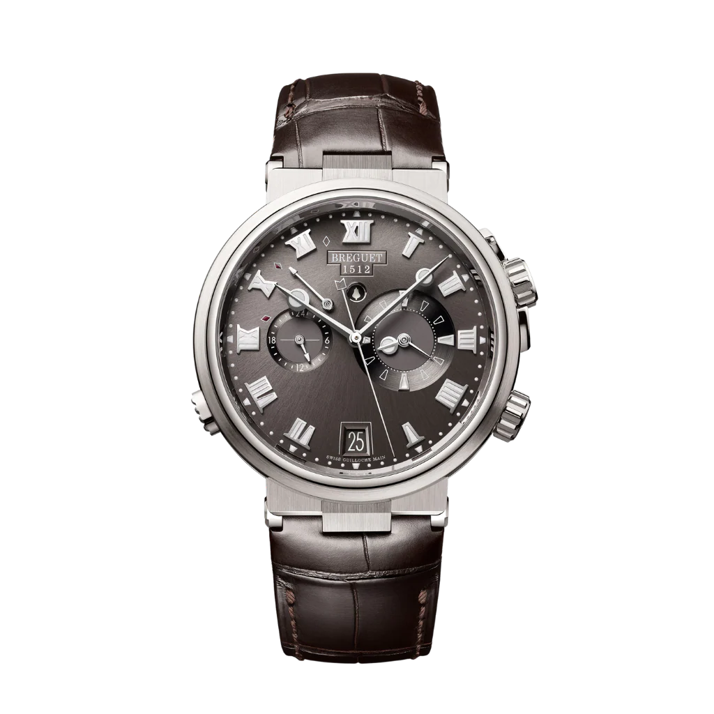Breguet Marine 40 mm Dark Grey Dial Titanium Dark Grey Leather Strap 5547TI/G2/9ZU