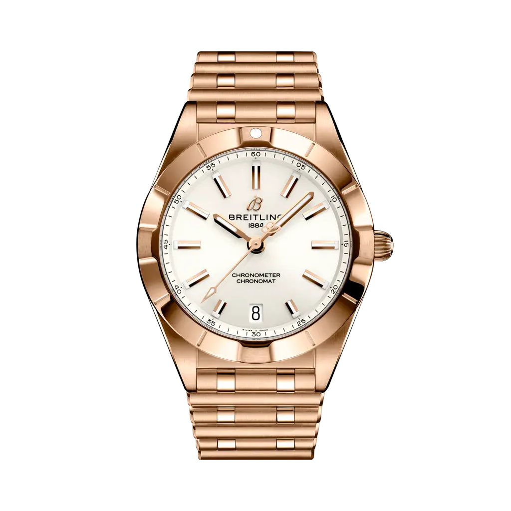 Breitling Chronomat 32 mm Beige Dial 18K Red Gold Bracelet R77310101A1R1