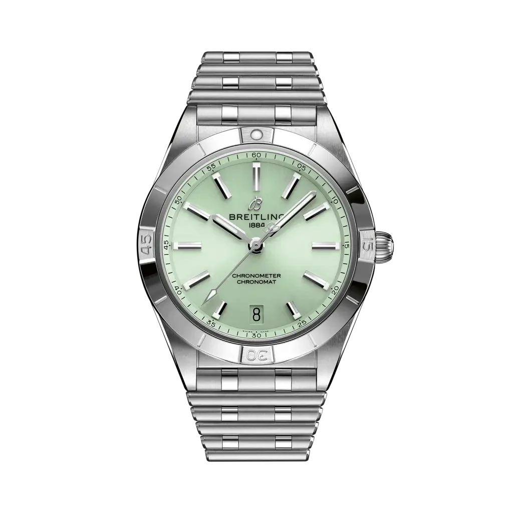 Breitling Chronomat Automatic 36mm Light Green Dial Stainless Steel Bracelet A10380101L1A1
