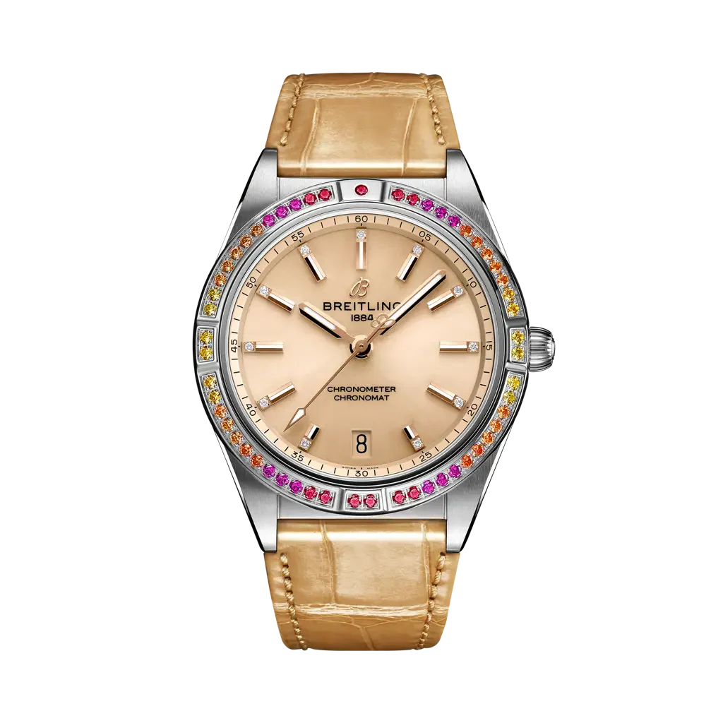 Breitling Chronomat Automatic 36 South Sea 36 mm Beige Dial Stainless Steel Leather Strap A10380611A1P1
