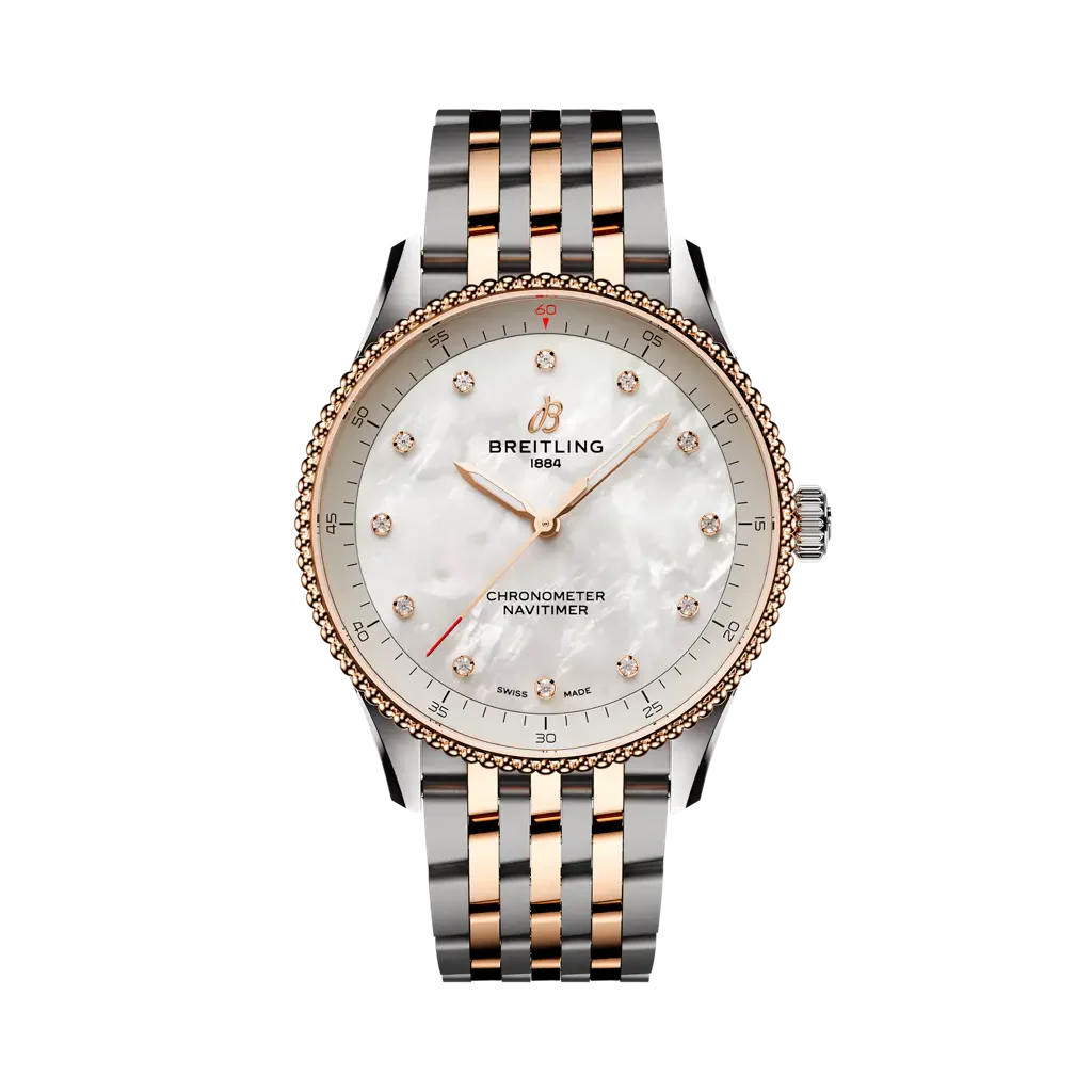 Breitling Navitimer 32 mm White Dial Stainless Steel & 18K Red Gold Bracelet U77320E61A1U1