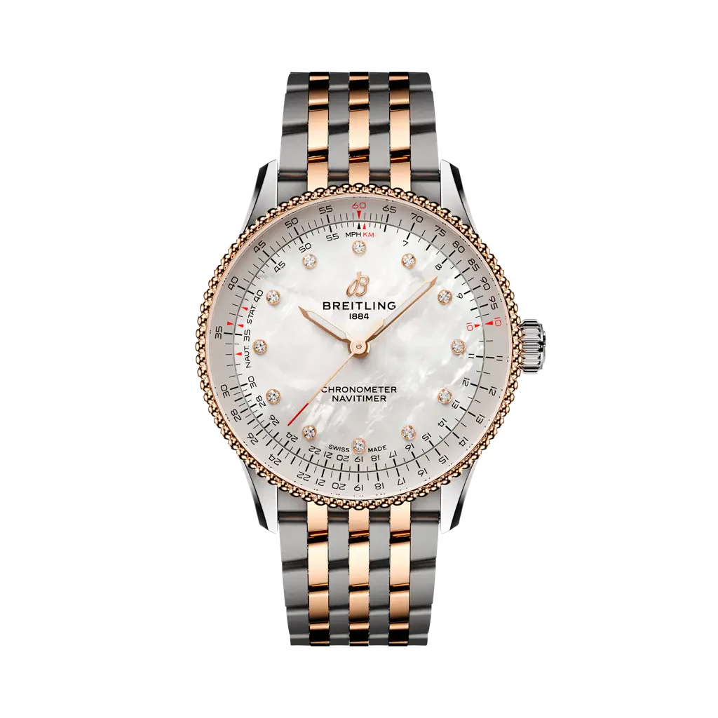 Breitling Navitimer Automatic 36 mm White Dial Stainless Steel & 18K Red Gold Bracelet U17327211A1U1