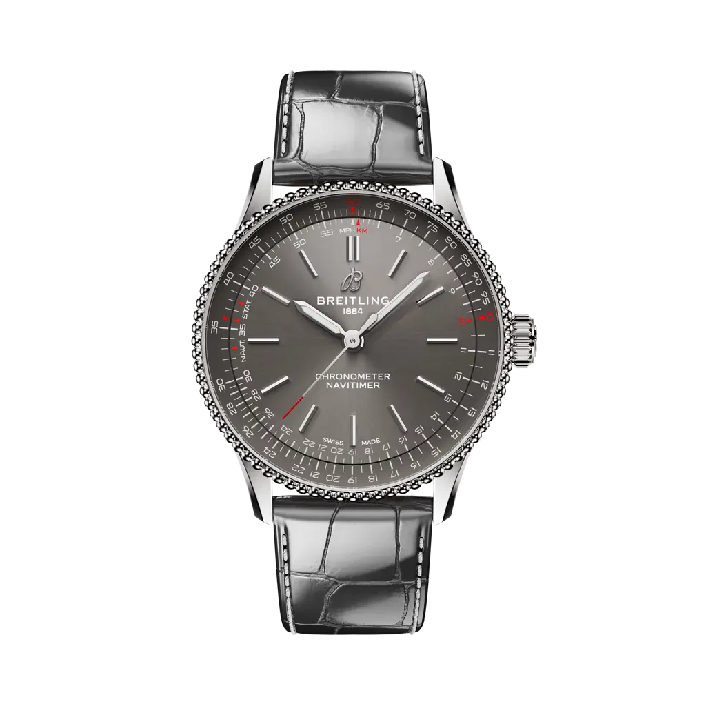 Breitling Navitimer Automatic 36 mm Black Dial Stainless Steel Leather Strap A17327381B1P1