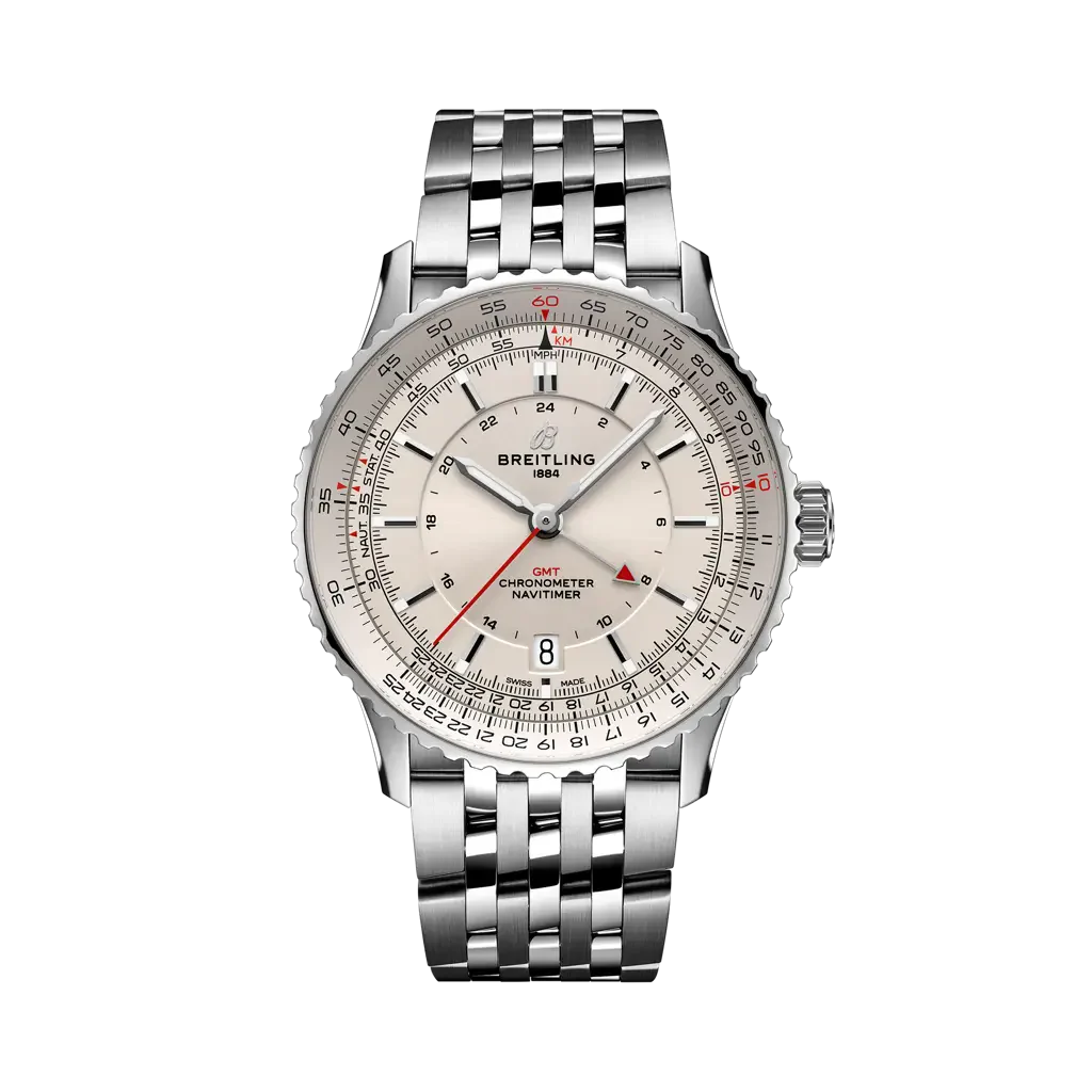Breitling Navitimer Automatic GMT 41 mm White Dial Stainless Steel Bracelet A32310211G1A1