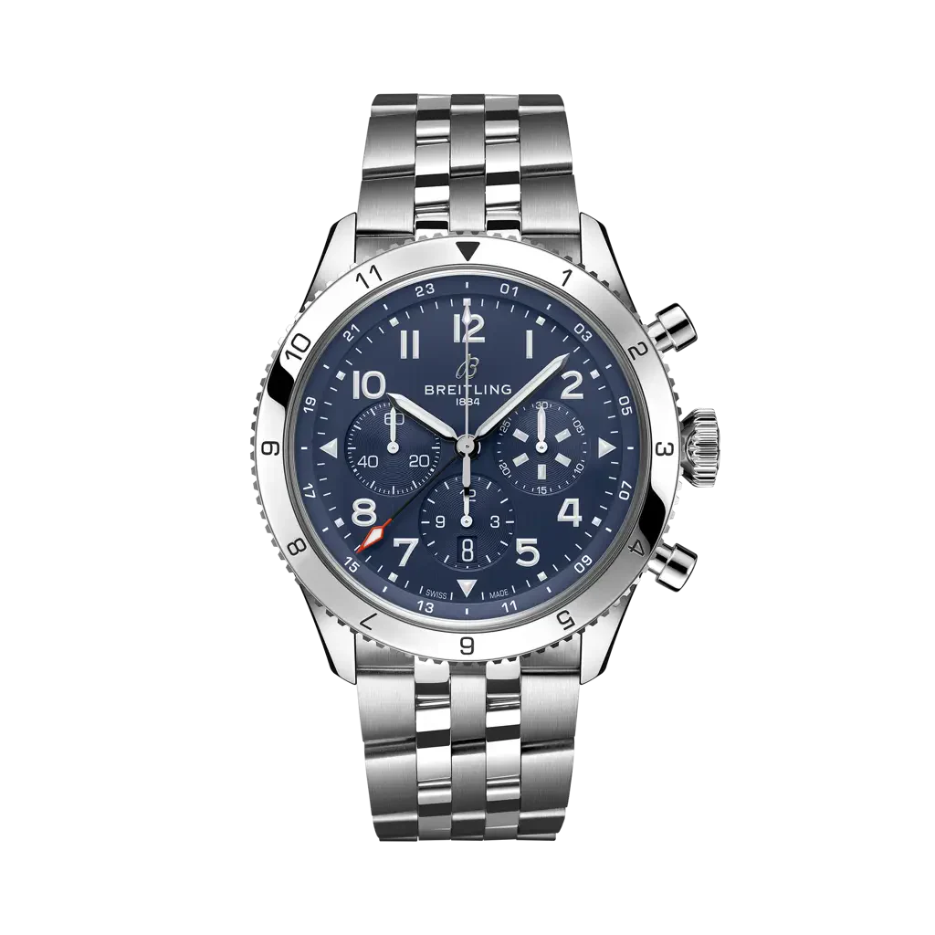 Breitling Super AVI B04 Chronograph GMT 46 Tribute to Vought F4U Corsair 46 mm Blue Dial Stainless Steel Bracelet AB04451A1C1A1