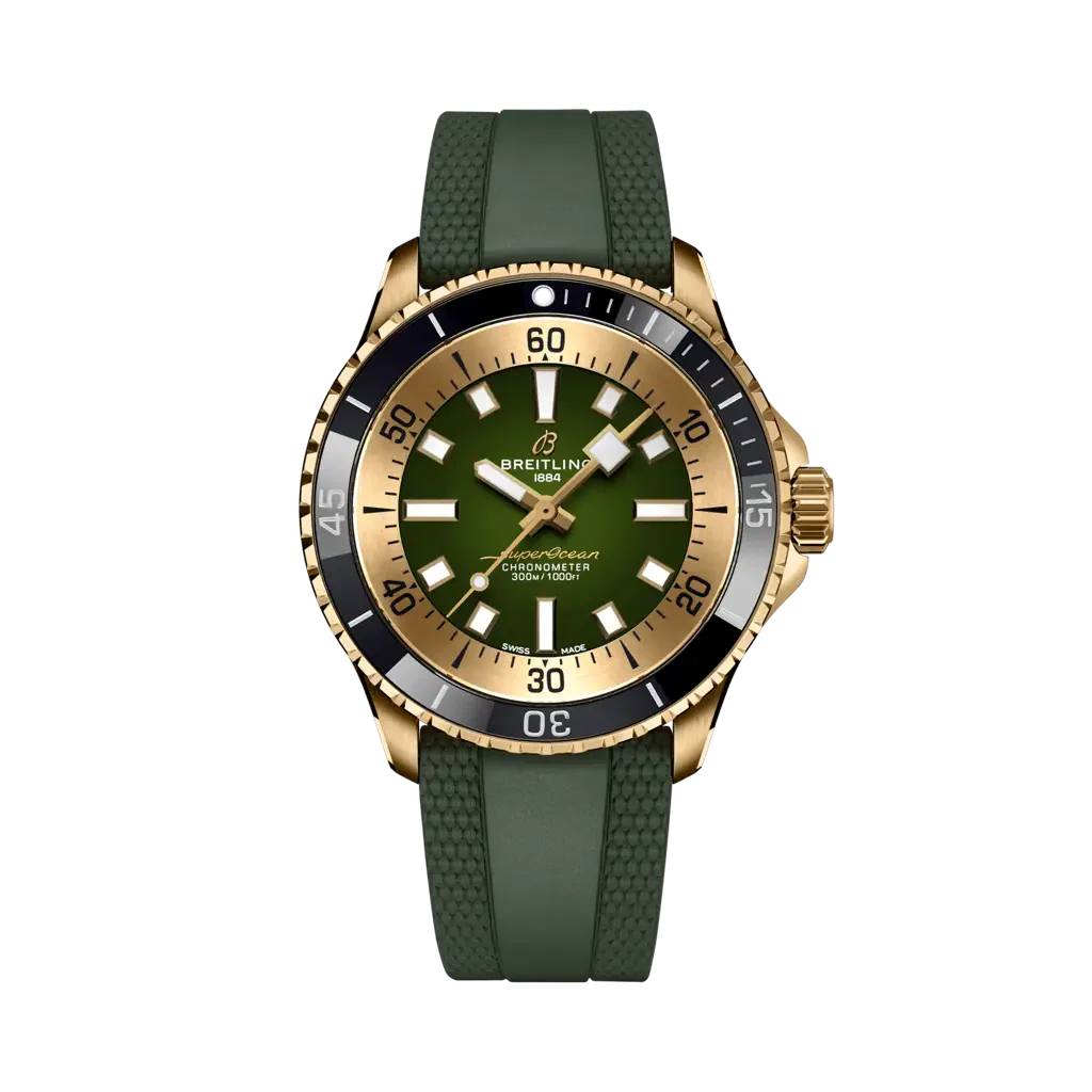 Breitling Superocean Automatic 42 mm Olive Green Dial Bronze Rubber Green Strap N17375201L1S1