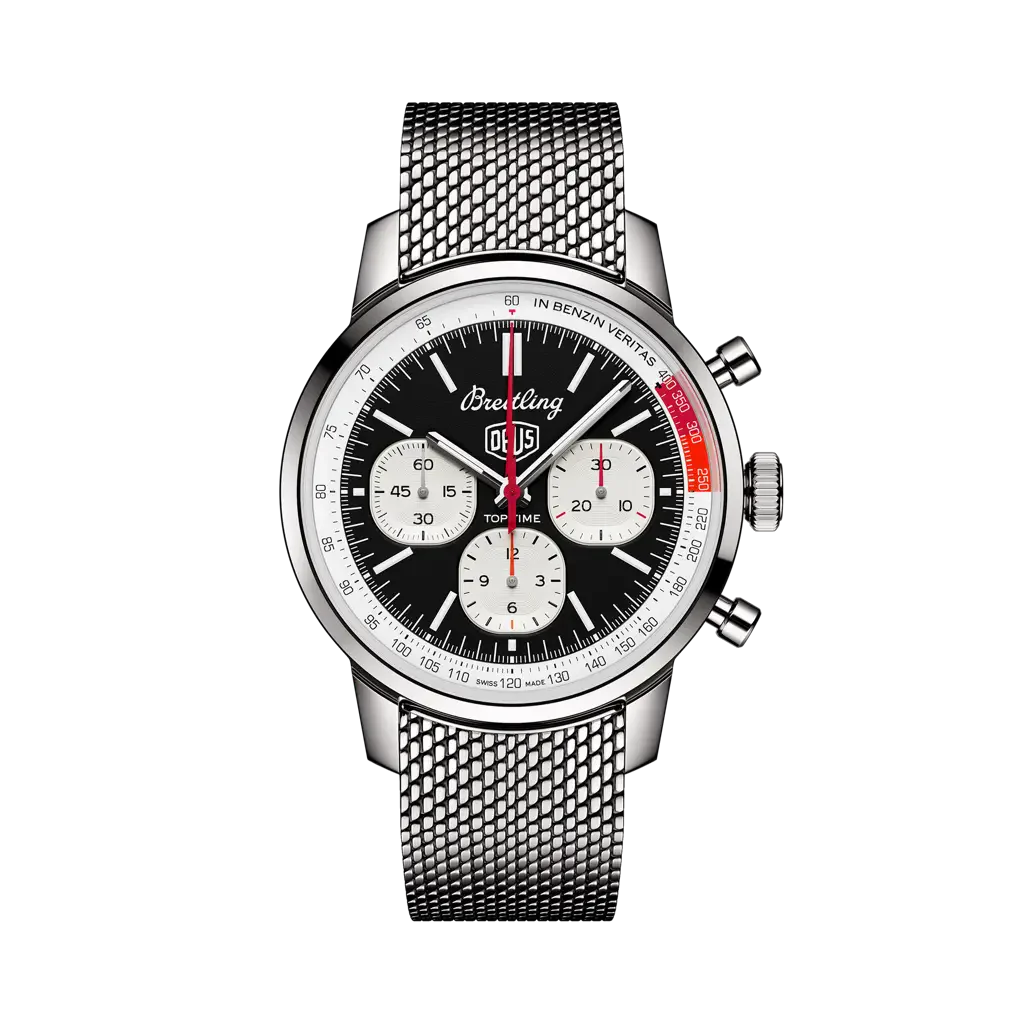 Breitling Top Time B01 Deus 41 mm Black And White Dial Stainless Steel Bracelet AB01765A1B1A1