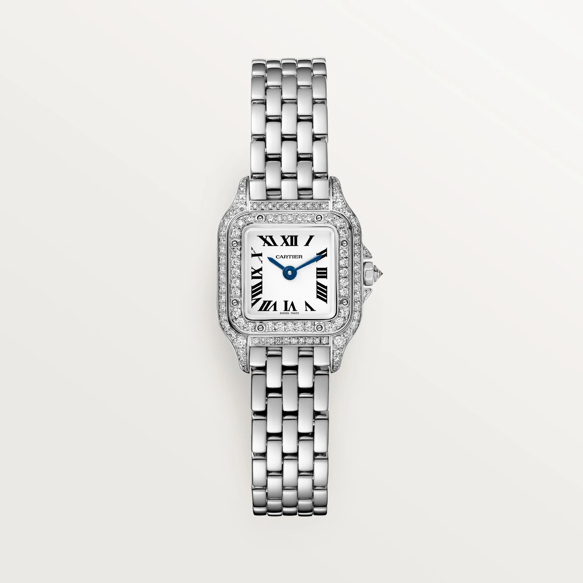 Cartier Panthère Mini White Gold Silver Dial Bracelet WJPN0046