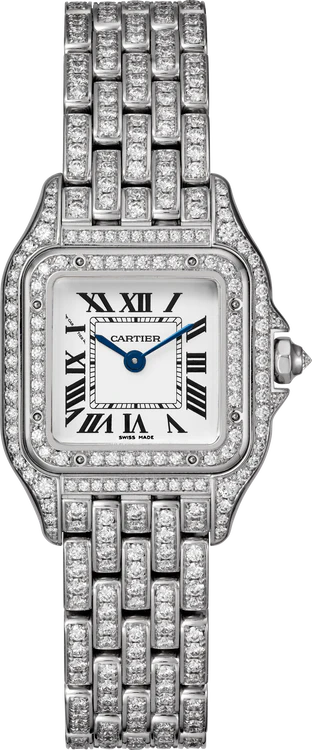 Cartier Panthère Small White Gold Silver Dial Diamond Bracelet HPI01720