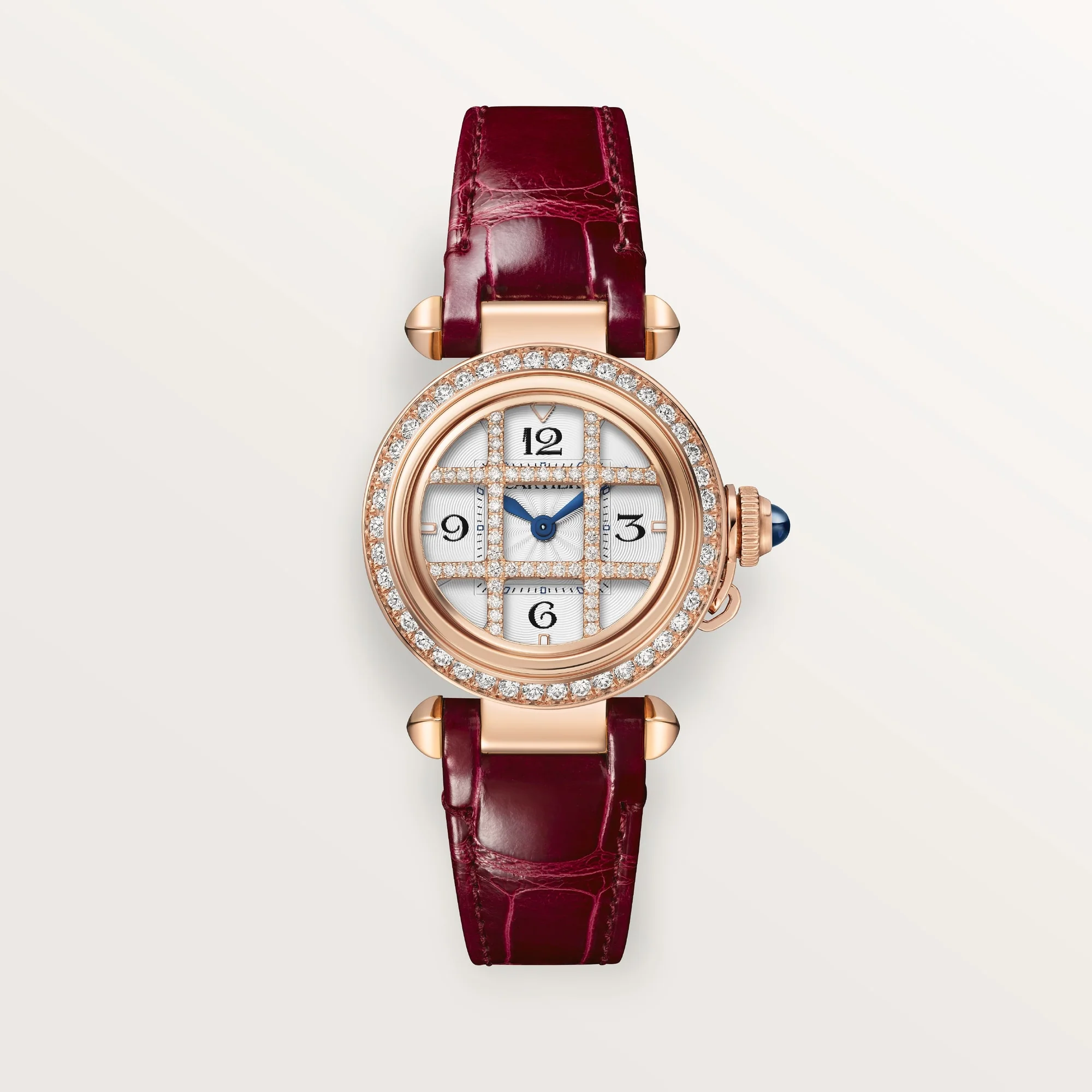 Cartier Pasha 30 mm Rose Gold Opaline Dial Red Leather WJPA0021