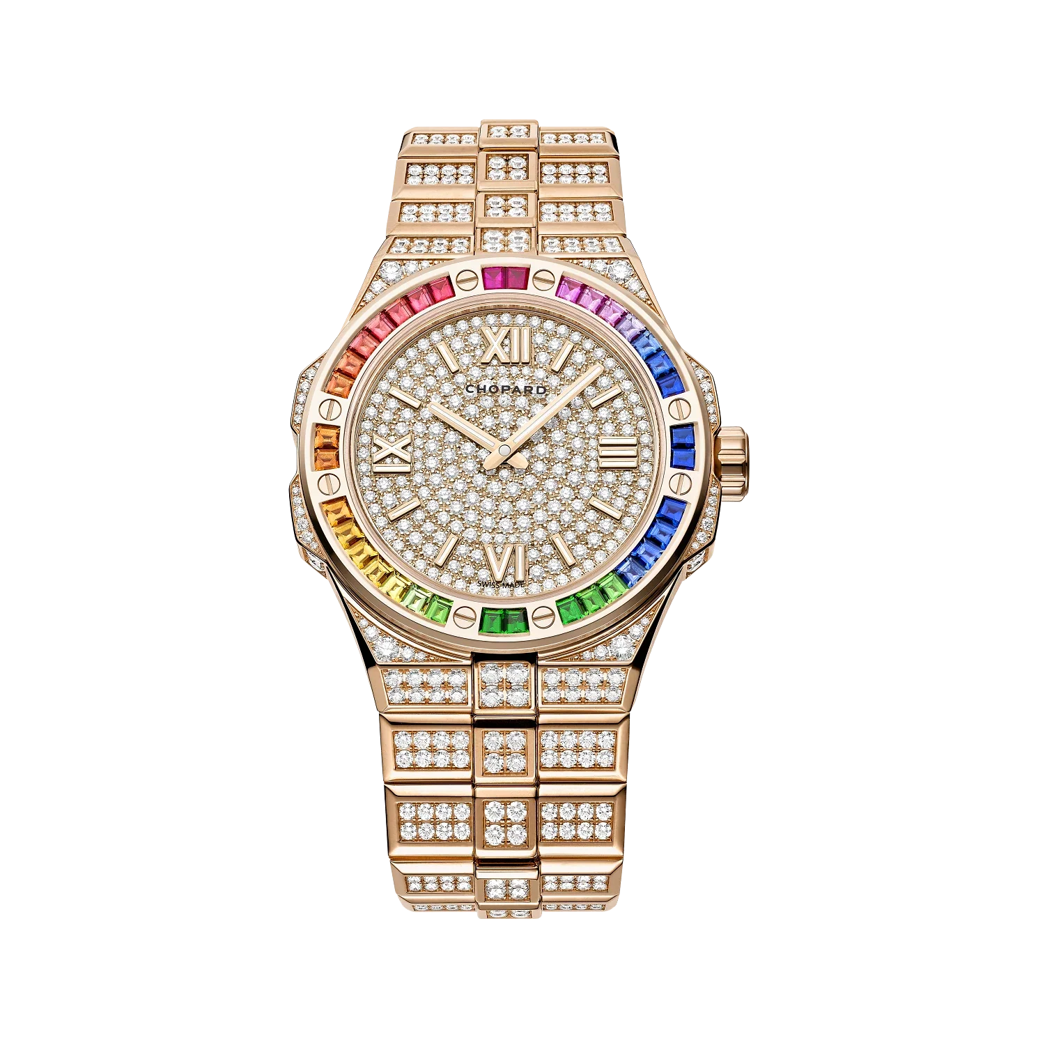 Chopard Alpine Eagle 41 mm Diamond Paved Dial 18k Rose Gold Bracelet 295363-5004