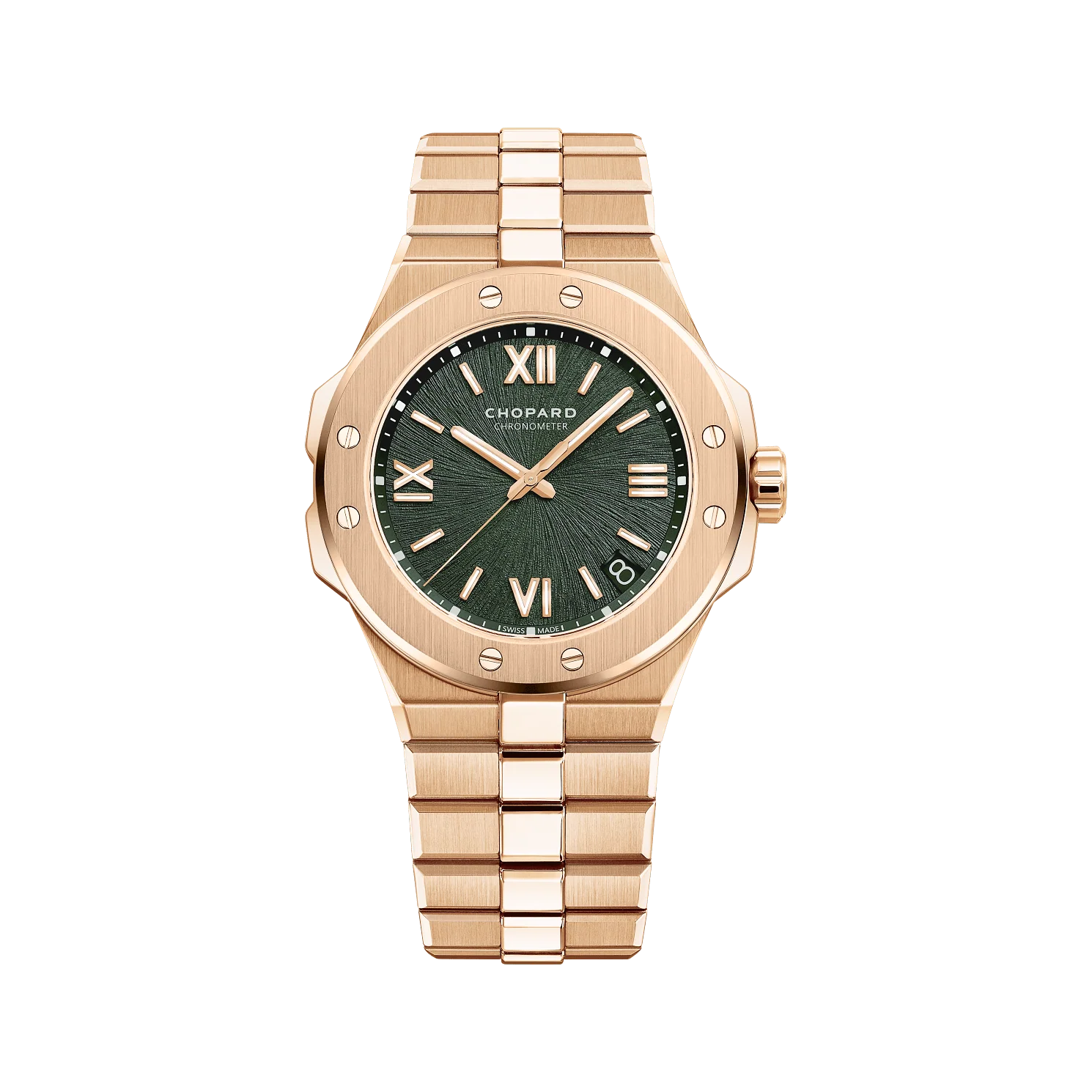 Chopard Alpine Eagle 41 mm Green Dial 18k Rose Gold Bracelet 295363-5007