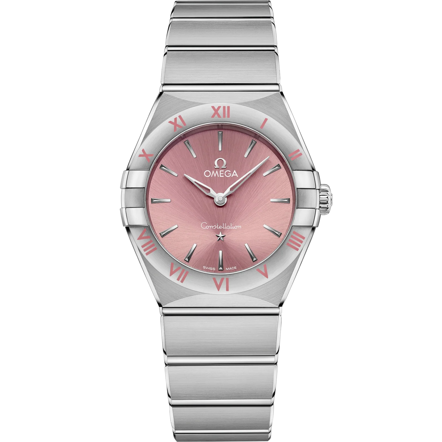Omega Constellation 28 mm Pink Dial Stainless Steel Bracelet 131.10.28.60.11.001