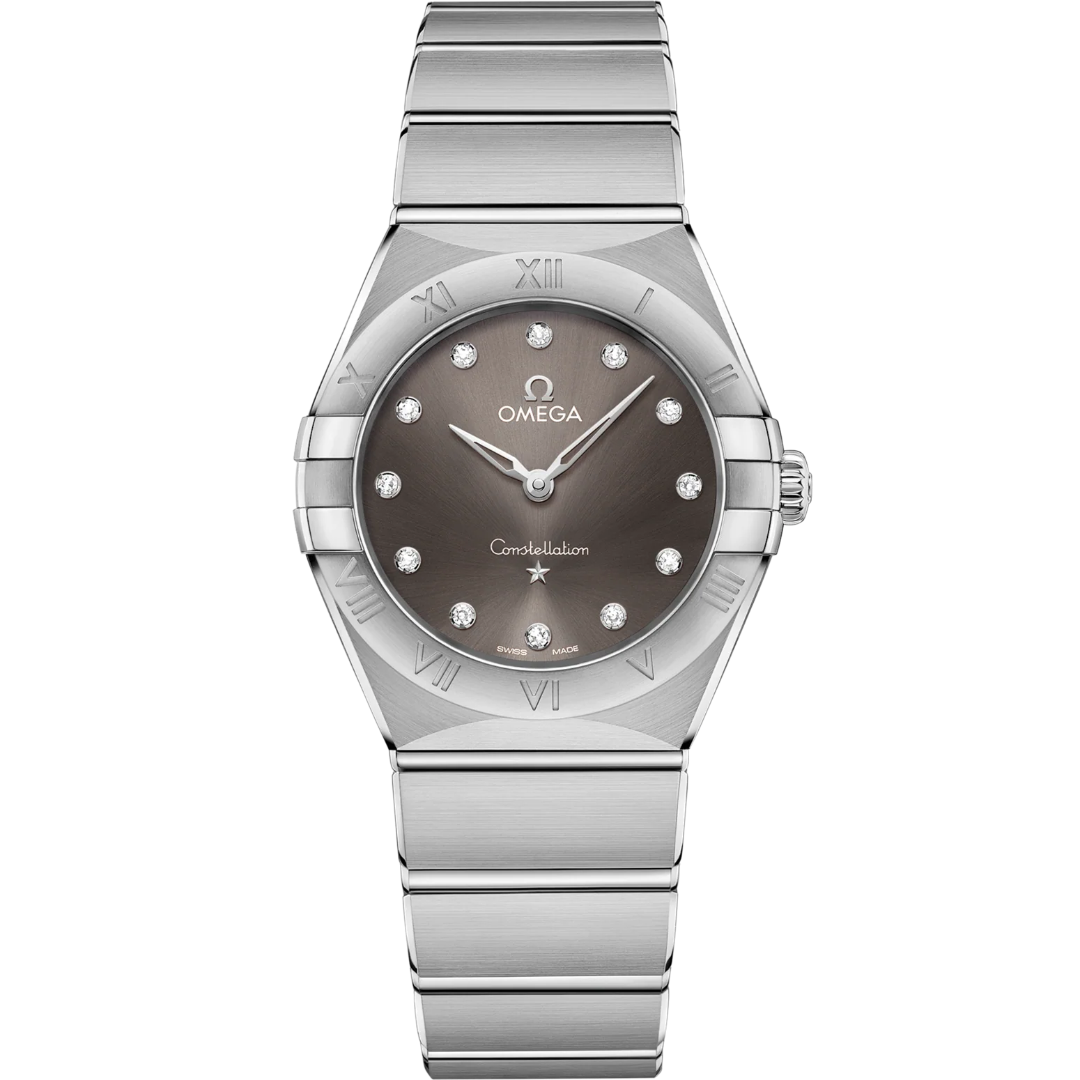Omega Constellation 28 mm Grey Dial with Diamonds Stainless Steel Bracelet 131.10.28.60.56.001