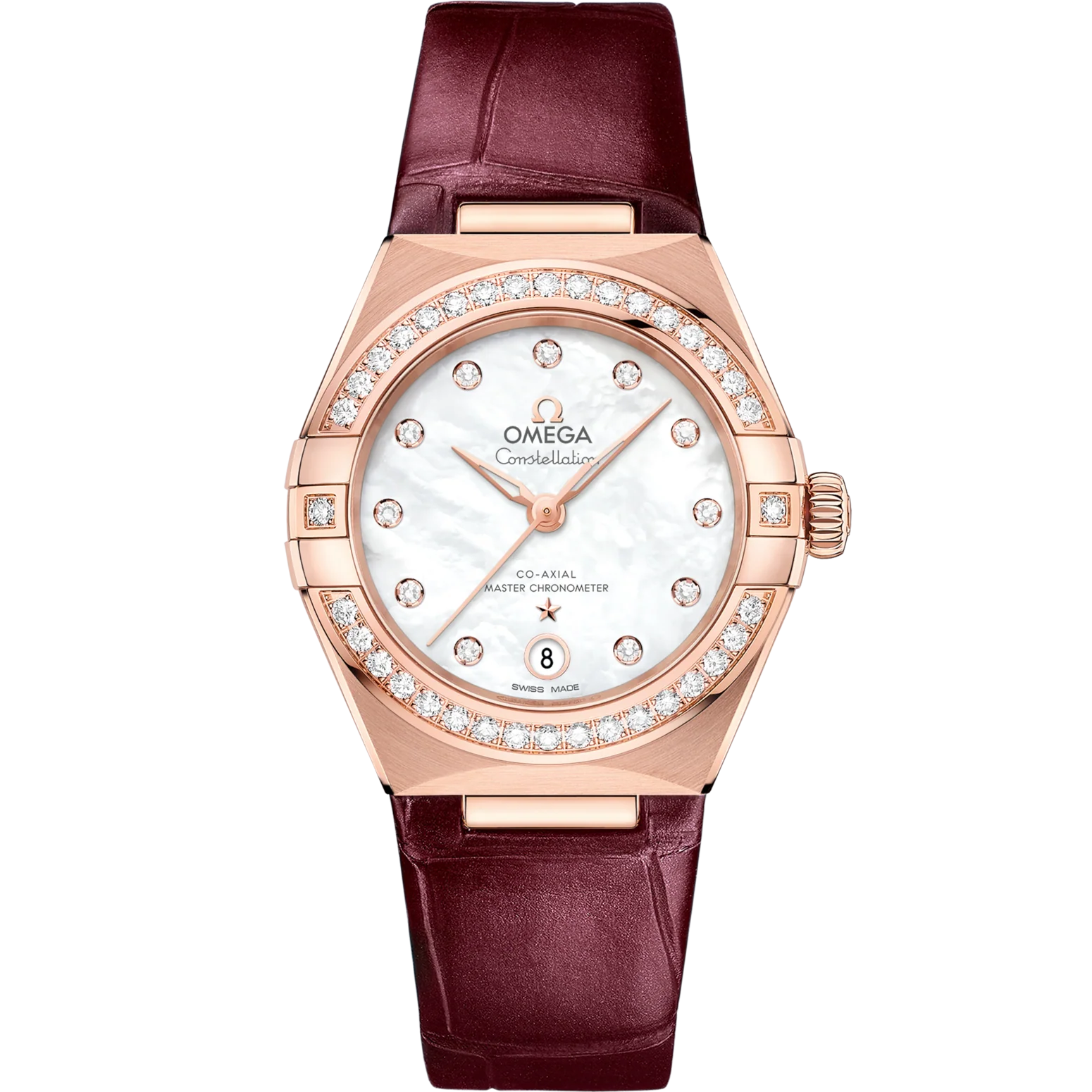 Omega Constellation 29 mm White Dial with Diamonds Sedna™ 18k Rose Gold Strap 131.58.29.20.55.002
