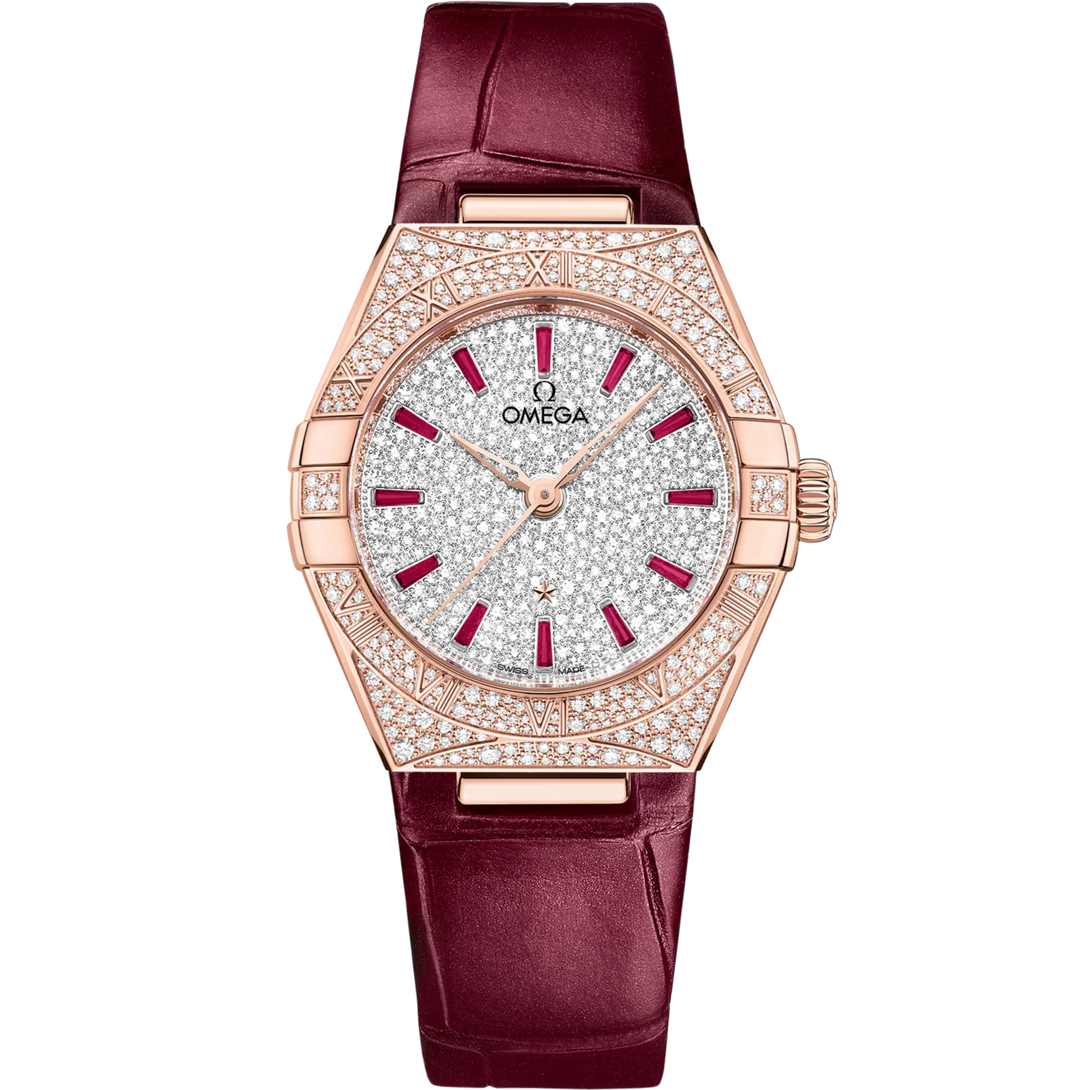 Omega Constellation 29 mm White Dial with Diamonds Sedna™ 18k Rose Gold Strap 131.58.29.20.99.001
