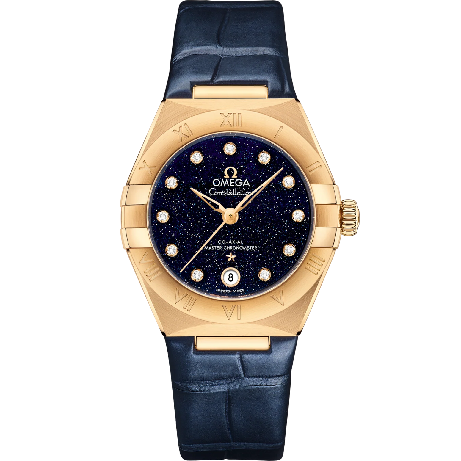 Omega Constellation 29 mm Blue Dial with Diamonds Sedna™ 18k Yellow Gold Strap 131.53.29.20.53.001