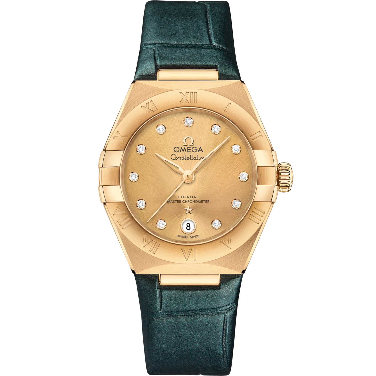 Omega Constellation 29 mm Yellow Dial with Diamonds 18k Yellow Gold Strap 131.53.29.20.58.001
