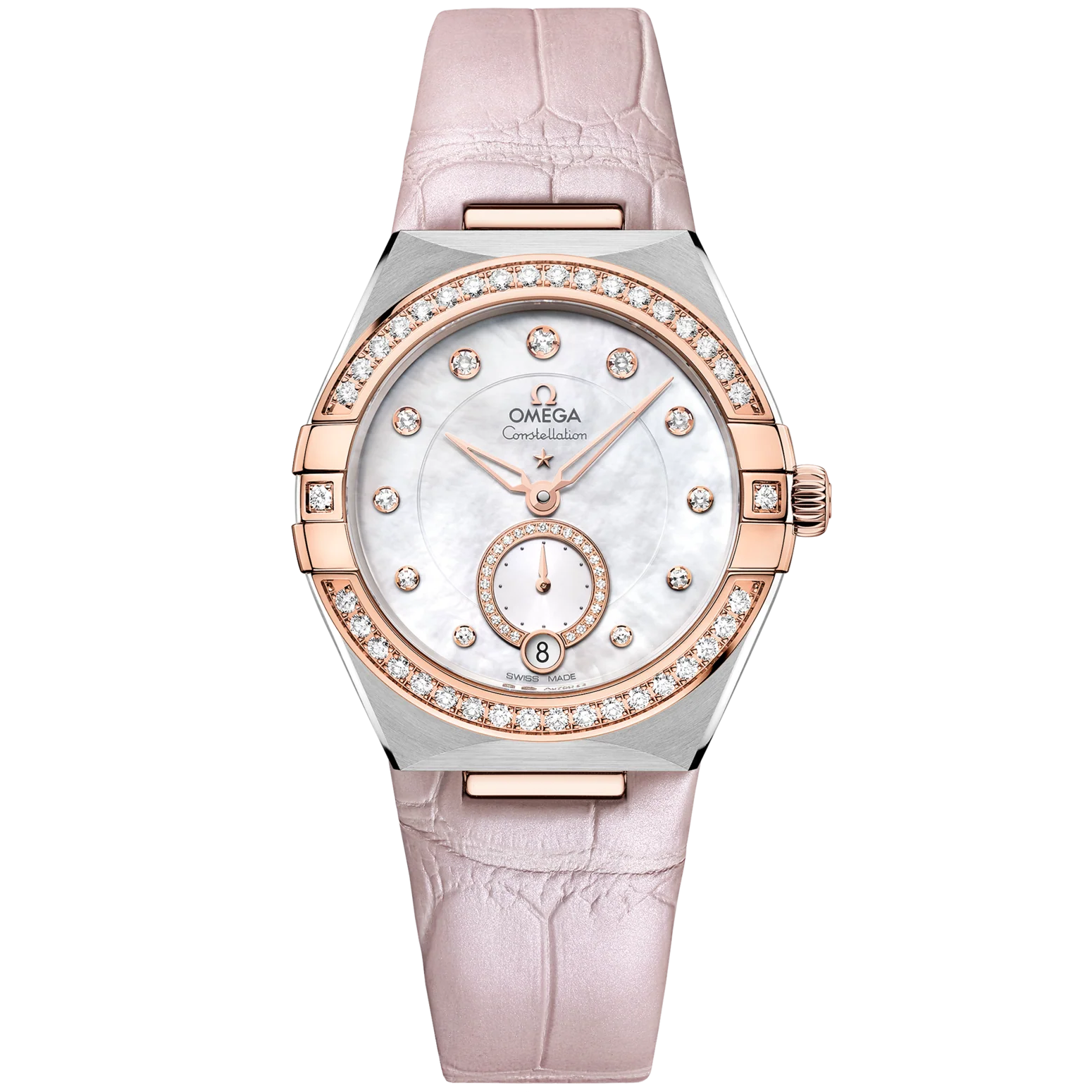 OMEGA Constellation 34 mm White Dial Stainless Steel Sedna™ 18k Rose Gold Strap 131.28.34.20.55.001
