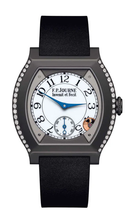 F.P.Journe élégante 40 Titalyt 2 Rows of Diamonds 35mm White Dial Titanium Rubber Strap