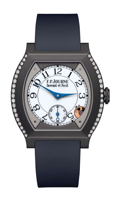 F.P.Journe élégante 40 Titalyt 2 Rows of Diamonds 35mm White Dial Titanium Rubber Strap