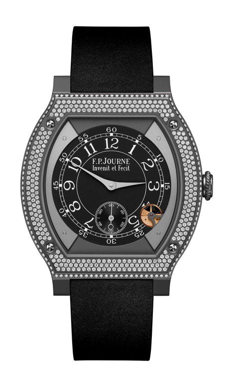 F.P.Journe élégante 48 Titalyt Diamonds 40mm Black Dial Titanium Rubber Strap