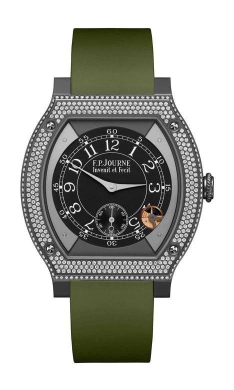 F.P.Journe élégante 48 Titalyt Diamonds 40mm Black Dial Titanium Rubber Strap