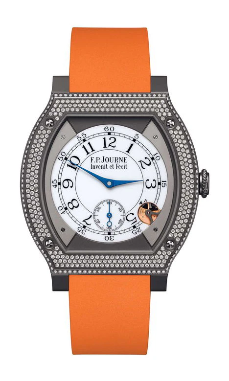 F.P.Journe élégante 48 Titalyt Diamonds 40mm White Dial Titanium Rubber Strap