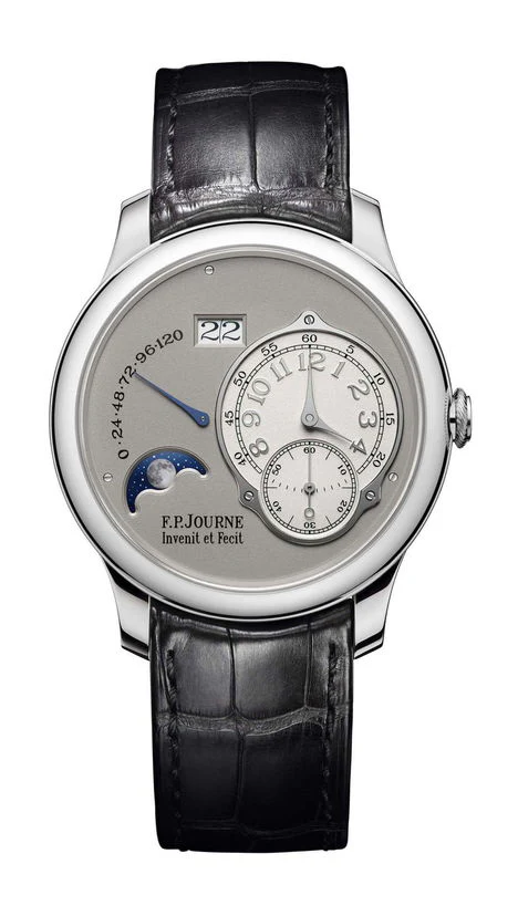 F.P.Journe Lune 40mm Gray Dial Platinum Alligator Leather Strap