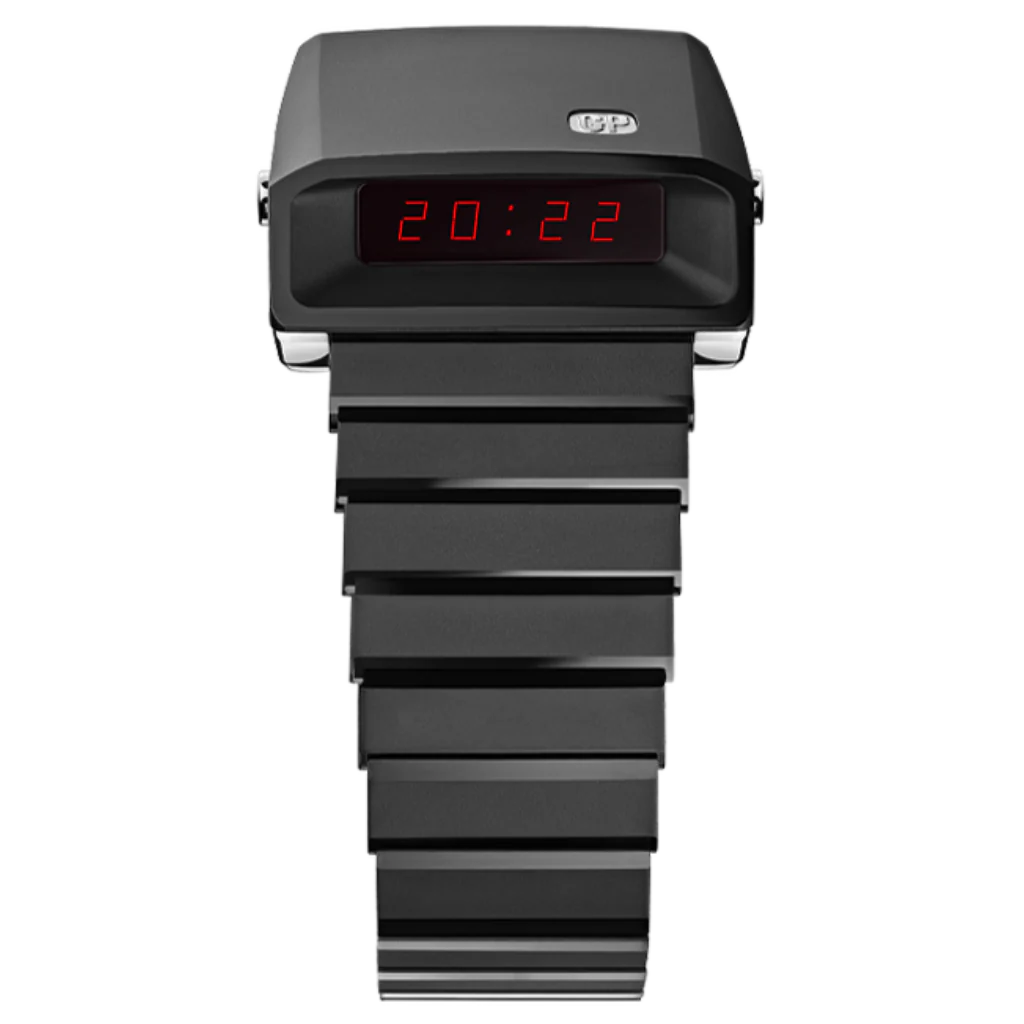 Girard-Perregaux Casquette 2.0 42.40 x 33.60 mm Tubular LED Display Dial Black Ceramic and Titanium Rubber Strap 39800-32-001-32A