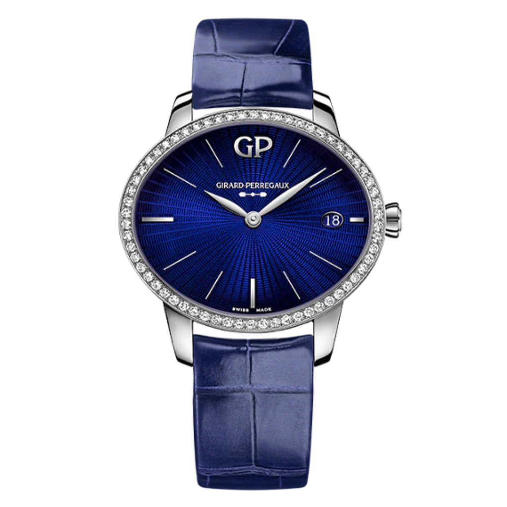 Girard-Perregaux Cat's Eye Eternity Edition 35.40 x 30.40 mm Blue Dial with Diamonds Stainless Steel Leather Strap 80484D11A432-BK4A