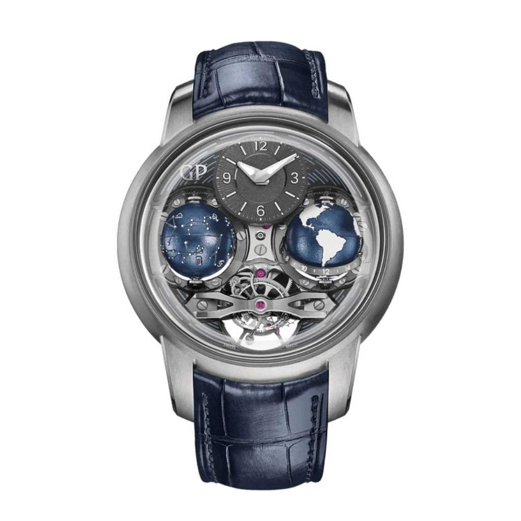 Girard-Perregaux Cosmos 47 mm Transparent Dial Titanium Leather Strap 99292-21-651-BA6F