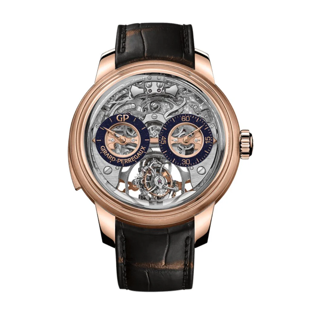 Girard-Perregaux Minute Repeater Tri-Axial Tourbillon Earth To Sky Edition 48 mm Transparent Dial 18K Pink Gold Leather Strap 99830-52-001-BA6A