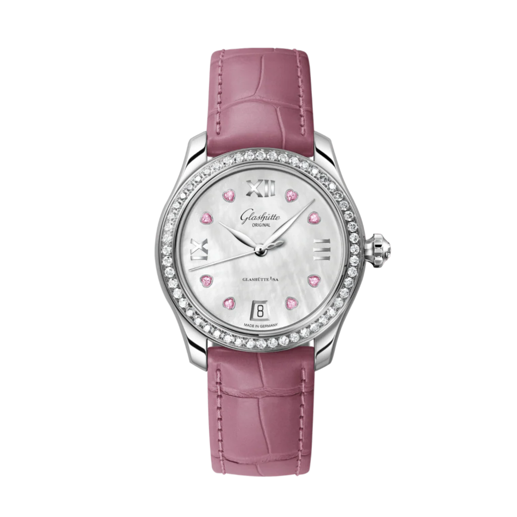 Glashutte Original Lady Serenade 36 mm Mother-Of-Pearl White Dial Stainless Steel Louisiana Leather Strap 1-39-22-21-22-44